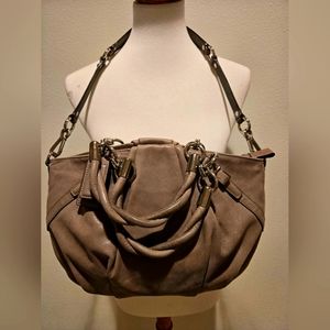 Coach Sophia Madison Satchel Grey Iridescent Gray Leather Crossbody Handbag